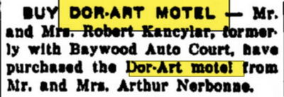 Dor-Art Motel - Oct 1955 Sale